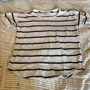 Madewell Striped Short Sleeve Tee in White and Navy
